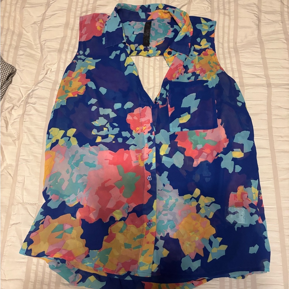 Jessica Simpson Multicolor Sleeveless Blouse